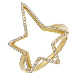 14KT Yellow Gold Women's Diamond Ring -# 7760