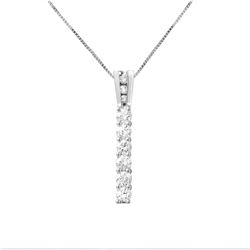 14KT White Gold Ladies Slider with Chain  -# 6711