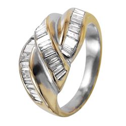 18KT Two Tone Gold Diamond Ring -# 1127