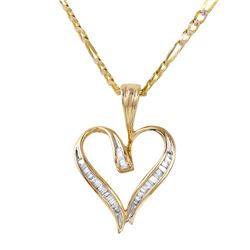 14KT Yellow Gold Diamond Pendant & Chain -# 2051