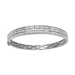 14KT White Gold Diamond Bangle Bracelet -# 6489-1