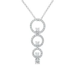 18KT White Gold Ladies Slider with Chain  -# 6777-1