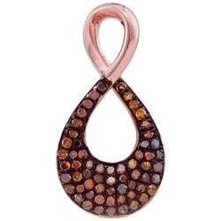 0.10CTW White and Champagne Diamond Anniversary 10KT Pendant Rose Gold