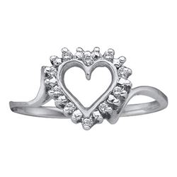 0.05CT Diamond Heart 10KT Ring White Gold