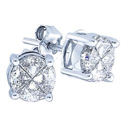 0.35CT Diamond Pie-Cut 14KT Earrings White Gold