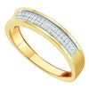 Image 1 : 0.12CT Diamond Mens 10KT Ring Yellow Gold