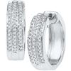 Image 1 : 0.25CT Diamond Hoops 10KT Earrings White Gold