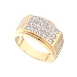 0.50CT Diamond Mens 10KT Ring Yellow Gold