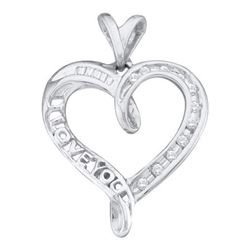 0.12CT Diamond I-Love-U 14KT Pendant Yellow Gold