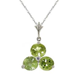 0.75 ctw Peridot Necklace Jewelry 14KT White Gold