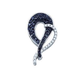 0.50CTW White and Black Diamond Anniversary 10KT Pendant White Gold