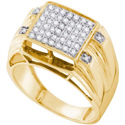 0.50CT Diamond Mens 10KT Ring Yellow Gold