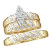 Image 1 : 0.10CT Diamond Trio Set 10KT Ring Yellow Gold
