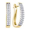Image 1 : 1CT Diamond Hoops 14KT Earrings Yellow Gold
