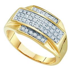 0.35CT Diamond Mens 10KT Ring Yellow Gold