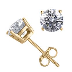 14K Yellow Gold Jewelry 1.52 ctw Natural Diamond Stud Earrings