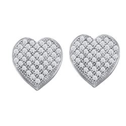 0.10CT Diamond Heart 10KT Earrings White Gold