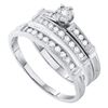 Image 1 : 0.50CT Diamond Trio Set 14KT Ring White Gold