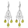 Image 1 : 3.75 ctw Peridot Earrings Jewelry 14KT White Gold