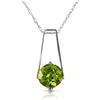 Image 1 : 1.45 ctw Peridot Necklace Jewelry 14KT White Gold