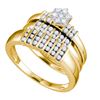 Image 1 : 0.75CT Diamond Trio Set 10KT Ring Yellow Gold