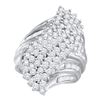 Image 1 : 3CT Diamond Cluster 10KT Ring White Gold