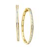 Image 1 : 0.50CT Diamond Hoops 10KT Earrings Yellow Gold