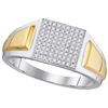 Image 1 : 0.25CT Diamond Micro-Pave 10KT Ring 2Tone Gold