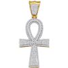 Image 1 : 1.0CT Diamond Cross 10KT Pendant Yellow Gold
