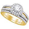 Image 1 : 1.50CT Diamond Bridal 14KT Ring Yellow Gold