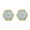 Image 1 : 0.20CT Diamond Micro-Pave 10KT Earrings Yellow Gold