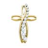 Image 1 : 0.25CT Diamond Cross 10KT Pendant Yellow Gold