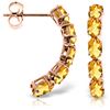 Image 1 : 2.5 ctw Citrine Earrings Jewelry 14KT Rose Gold