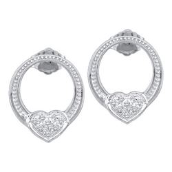 0.12CT Diamond Heart 14KT Earrings White Gold