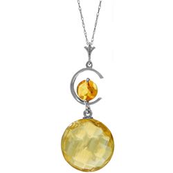 5.8 ctw Citrine Necklace Jewelry 14KT White Gold