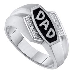 0.01CT Diamond Dad 10KT Ring White Gold