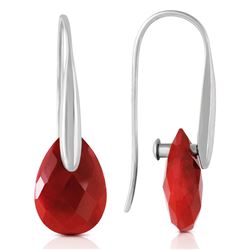 8 ctw Ruby Earrings Jewelry 14KT White Gold