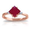 Image 1 : 1.46 ctw Ruby & Diamond Ring Jewelry 14KT Rose Gold