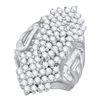 Image 1 : 3CT Diamond Cluster 10KT Ring White Gold