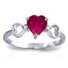 Image 1 : 1.01 ctw Ruby & Diamond Ring Jewelry 14KT White Gold