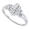 Image 1 : 0.02CT Diamond Cluster 10KT Ring White Gold