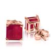 Image 1 : 2.9 ctw Ruby Earrings Jewelry 14KT Rose Gold