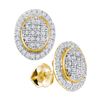 Image 1 : 0.25CT Diamond Micro-Pave 10KT Earrings Yellow Gold