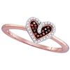 Image 1 : 0.10CTW White and Champagne Diamond Micro-Pave 10KT Ring Rose Gold