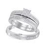 Image 1 : 0.25CT Diamond Trio Set 10KT Ring White Gold
