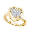 Image 1 : 0.02CT Diamond Heart 10KT Ring Yellow Gold