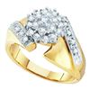 Image 1 : 0.50CT Diamond Cluster 10KT Ring Yellow Gold