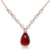 Image 1 : 15.6 ctw Ruby & Diamond Necklace Jewelry 14KT Rose Gold