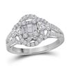 Image 1 : 0.75CT Diamond Cluster 18KT Ring White Gold