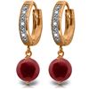 Image 1 : 4.03 ctw Ruby & Diamond Earrings Jewelry 14KT Rose Gold